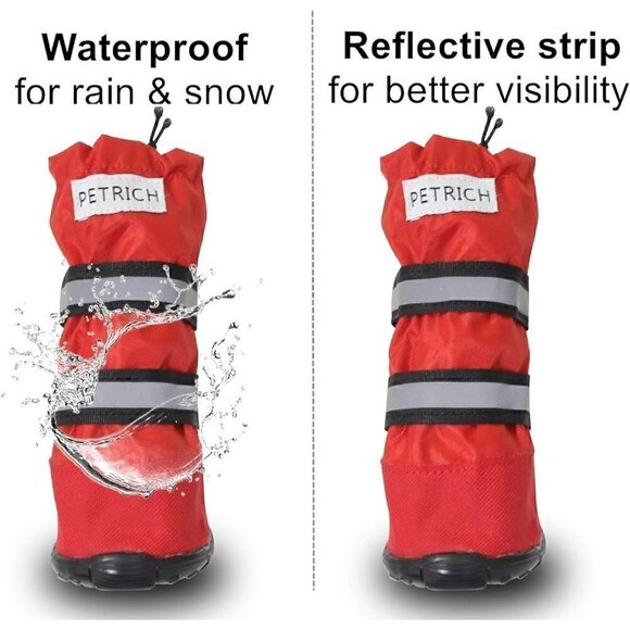 URBEST Dog Shoes, Waterproof Dog Boots, Warm Lining Nonslip Rubber Sole, Size XS - Picture 2 of 8